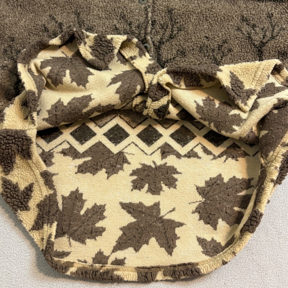 Pacific Cove Vintage Fleece Button Up Shirt Sweater Maple Leaf Tree Nature L - Picture 4 of 8